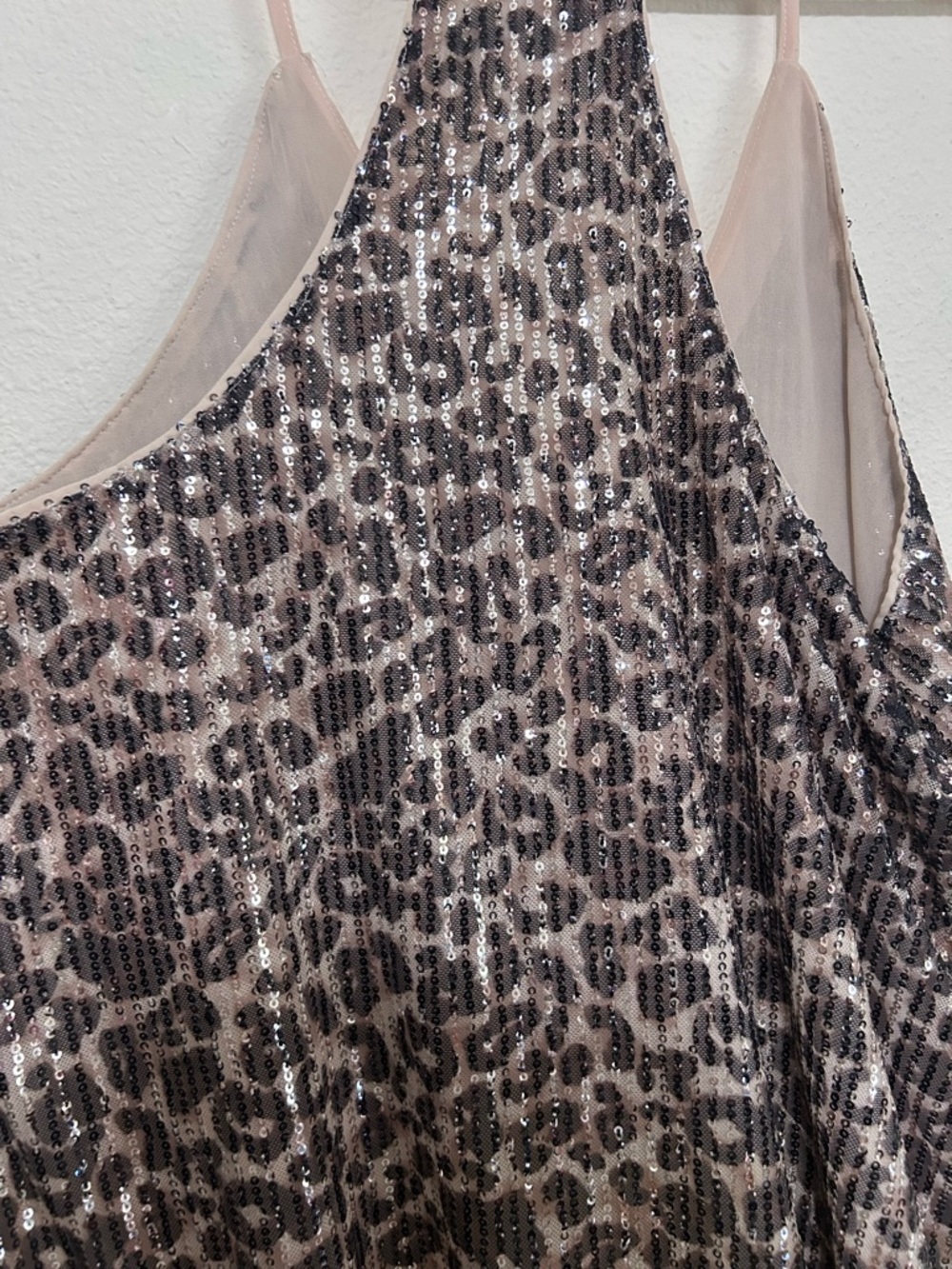 ChicMe Leopard Print Sequin Racerback Tank Top Small - Picture 7 of 9